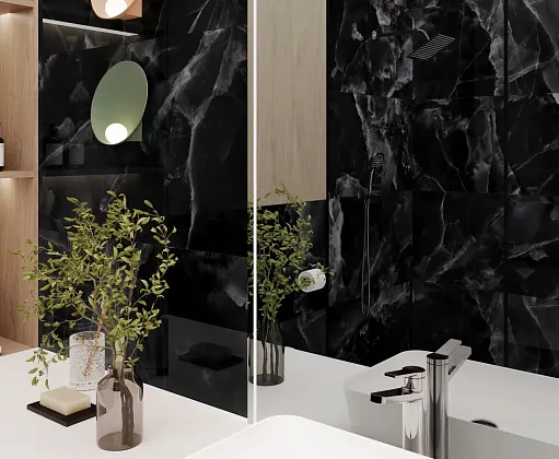Фото Керамогранит Laparet Andora Black Чёрный Полированный 60Х120 Индия