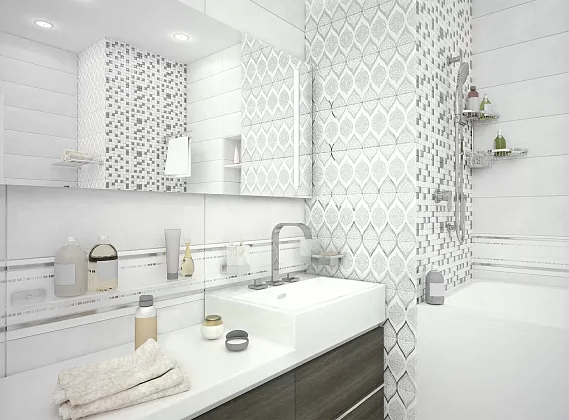 Мозаика DW7MGW00 Mosaic Glass White 30x30 для ванной, для туалета Фото Мозаика DW7MGW00 Mosaic Glass White 30x30 Россия
