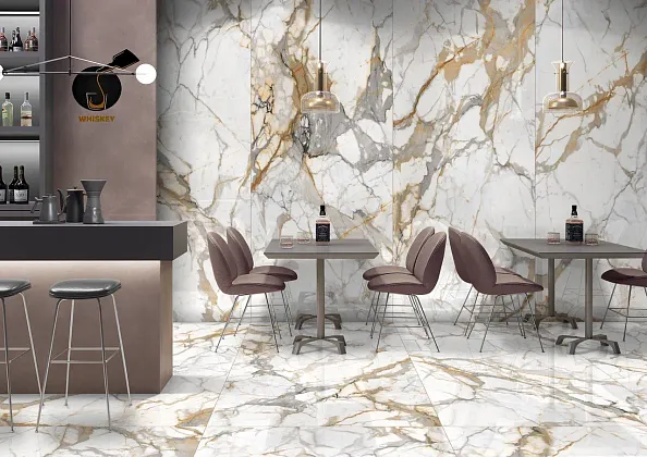 Фото Керамогранит Ennface ENMAR7003MT120280 Calacatta Oro Matt 1200x2800x6 Индия
