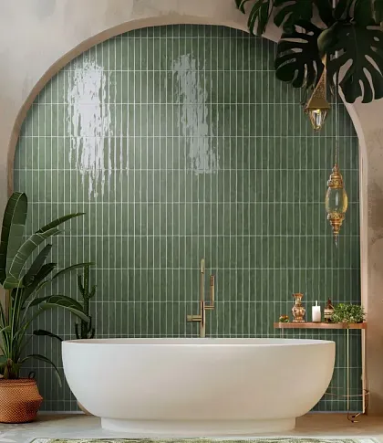 Фото керамическая плитка Monopole 002703 San Remo Emerald 5x25 Испания
