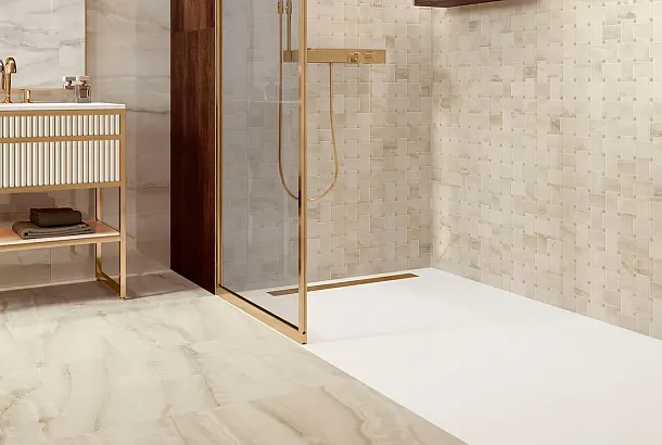 Фото Керамогранит Sant Agostino CSAAKIVL12 Akoya Ivory Krystal 60x120 Италия