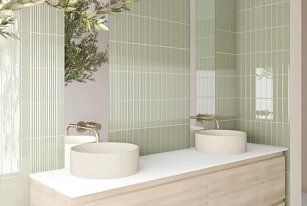 Фото Плитка Equipe 28522 Costa Nova Onda White Matt 5x20 Испания