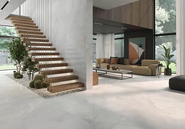 Фото Керамогранит Geotiles Oni White Polished 60x120 Испания