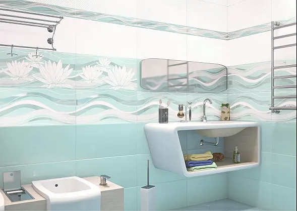 Фото Плитка WT9LST16 Luster Aquamarine 25х50 Россия