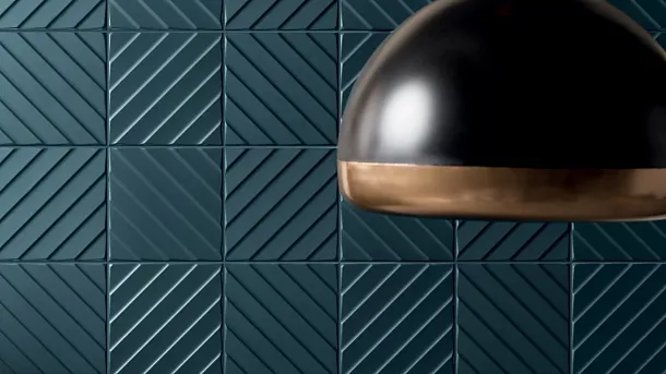 Фото Плитка D734 4D Chevron Deep Blue Matt 40х80 Италия