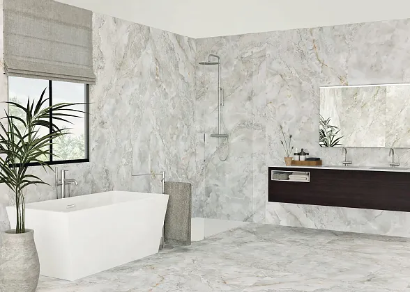 Фото Керамогранит Benadresa Aura Ivory Natural 6mm 120x280 Испания