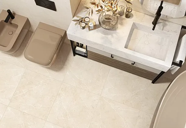 Crema Marfil Alma Ceramica (Россия) для гостиной,  для кухни,  для прихожей,  для спальни,  для туалета,  для ванной,  на теплый пол Коллекция Crema Marfil Alma Ceramica