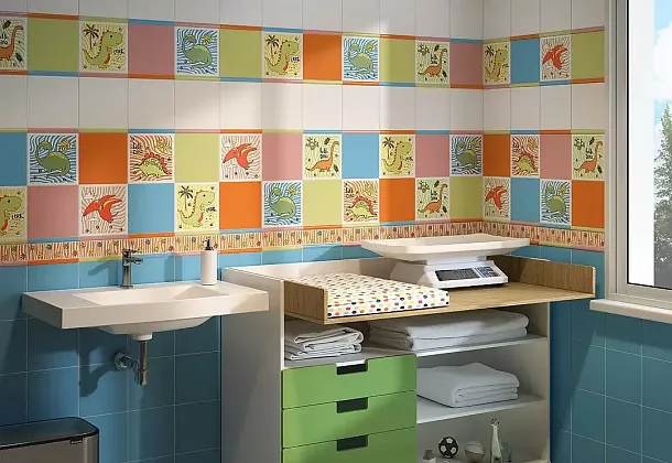 Динозаврики Kerama Marazzi (Россия) для ванной,  для детской комнаты Коллекция Динозаврики Kerama Marazzi